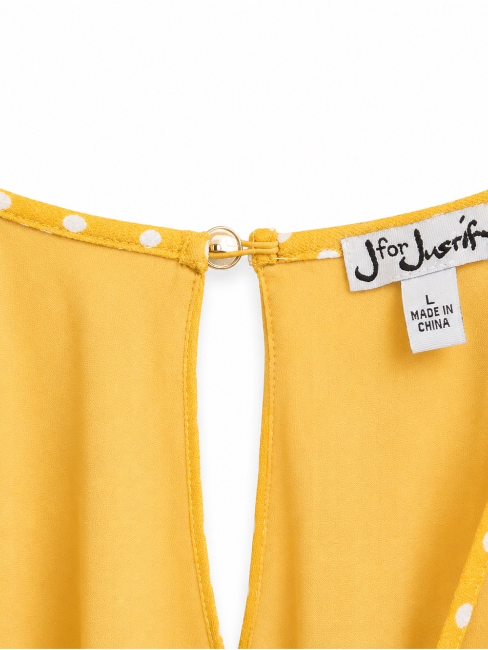 Justice Yellow Polka Dot Sleeveless Romper-Size Large - Picture 3 of 4